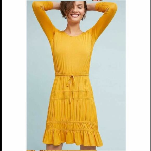 Anthropologie Ingrid Tiered-Ruffle Dress By Dolan - Picture 2 of 9
